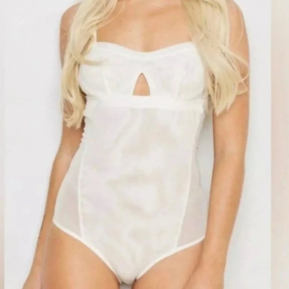 We Are HAH x Free People Under The Wire Walking on Eggshells Bodysuit Ivory XS